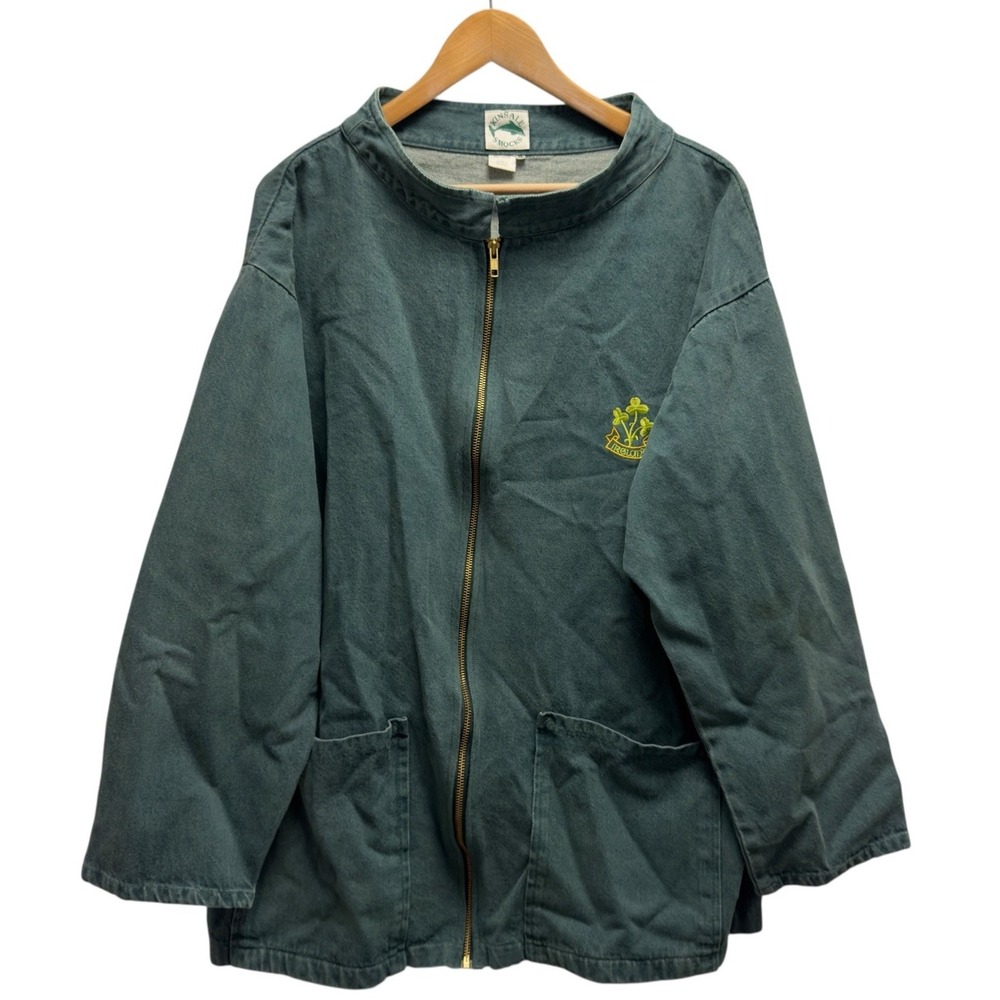 Kinsale Smocks Ireland Men's Sz XL Green Full Zip Fisherman Twill Outdoor Jacket